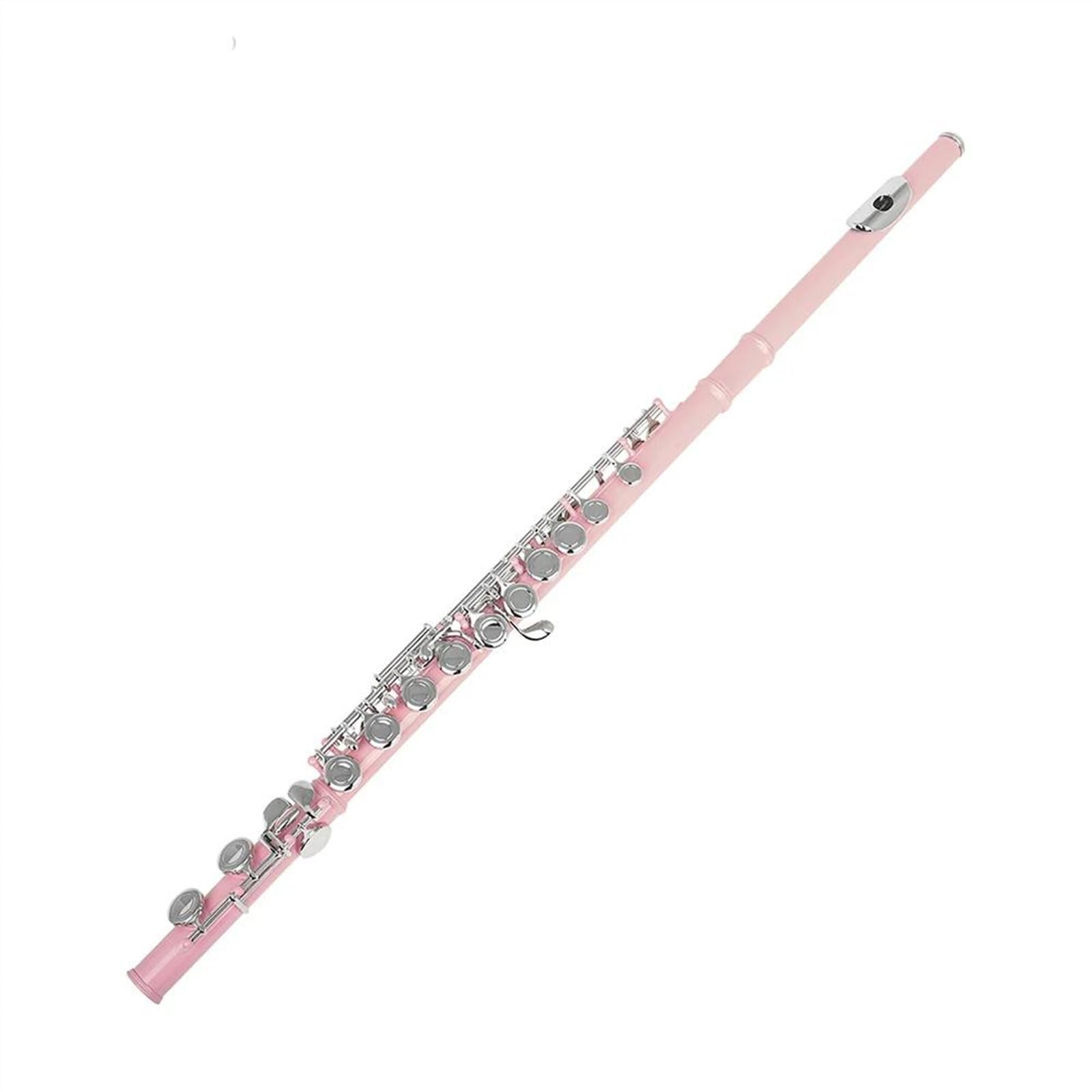 Flauta De 16 Agujeros, Agujero Cerrado, Tono C, Flauta Rosa, Llave Plateada, Flauta De Cuproníquel Con Accesorios De Flauta Flauta Travesera Kit