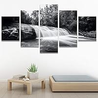 SIGNWIN 5 Panel Canvas Wall Art Skyline Sunset for Home Decorations Ready to Hang - 60