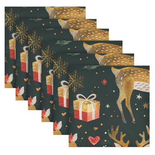 Servilletas de Tela Navidad Multicolor 20x20 in Set x6 miniatura 2