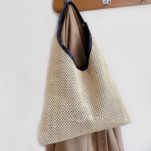 Bolso de hombro tejido para mujer tipo Tote miniatura 1