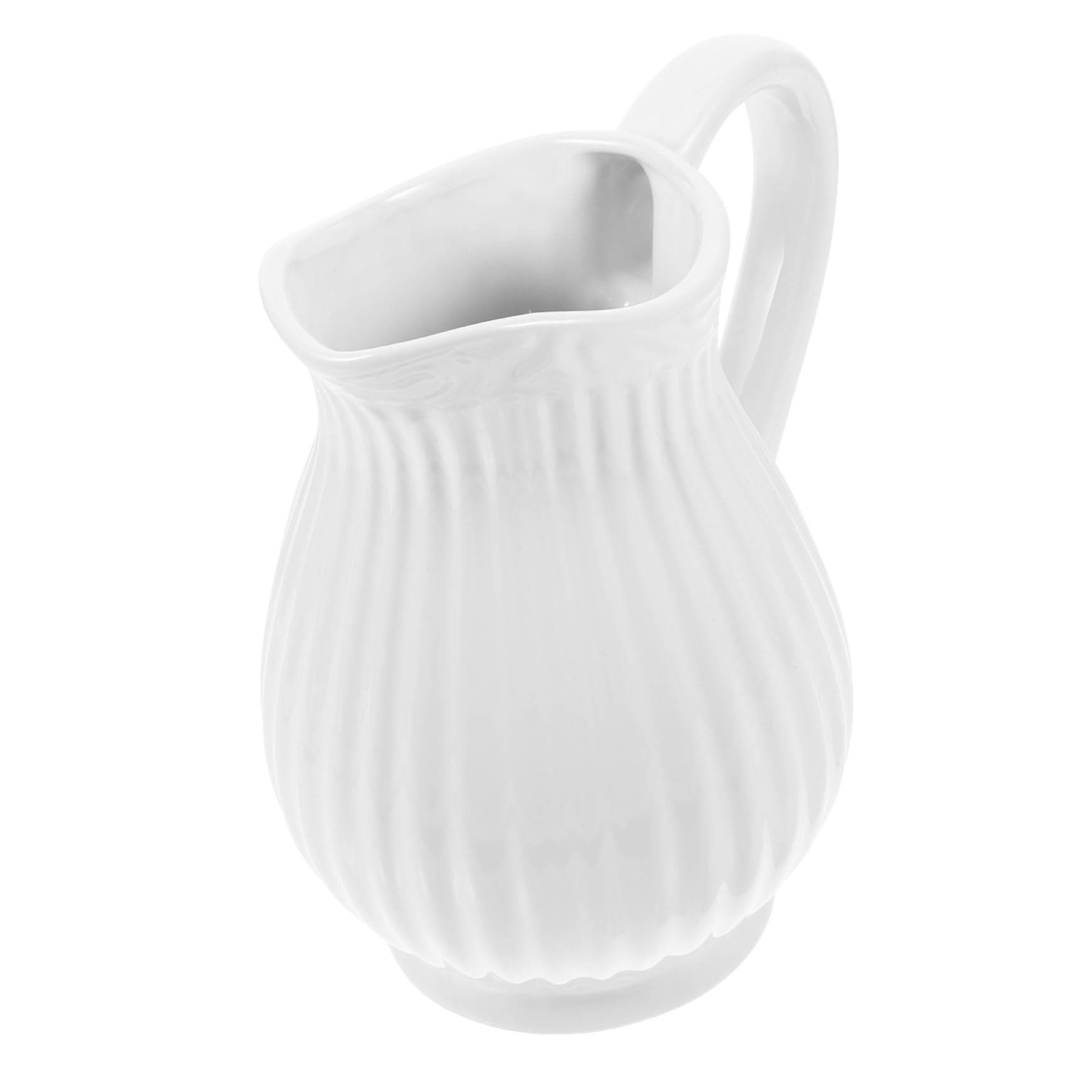 Vase Pichet en Céramique Blanche Style Ferme, Décoratif | Forme Pichet Européenne, pour Fleurs et Plantes Hydroponiques, Boutique de Fleur ou Maison