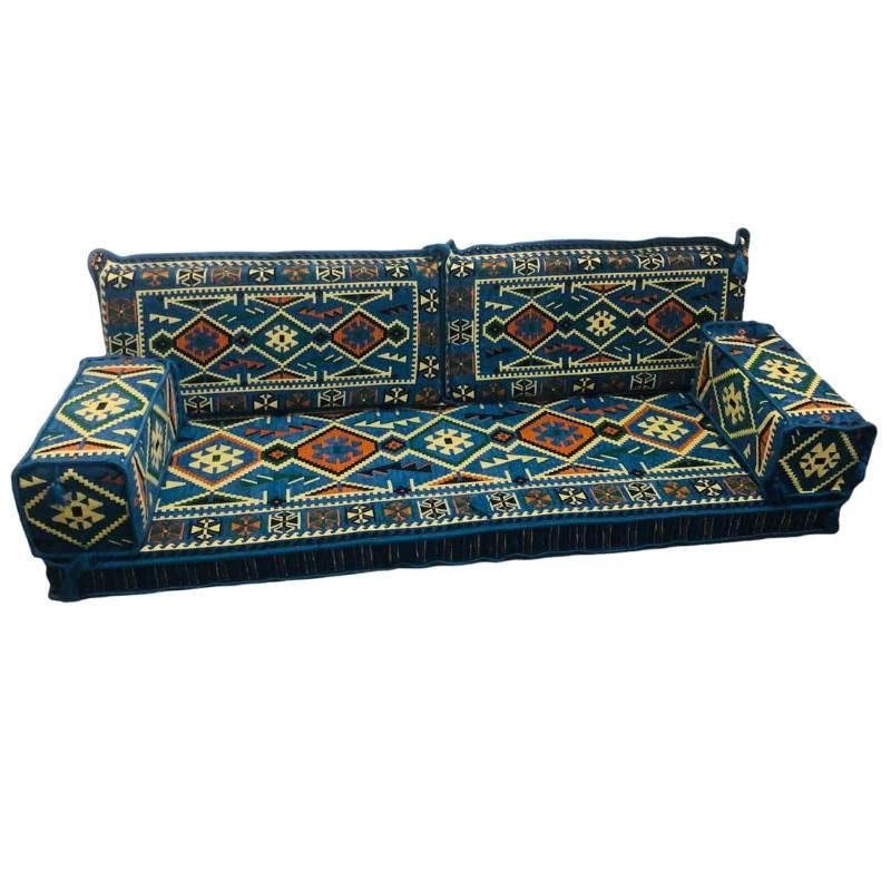 5 Teilige Set Sark Kösesi Orientalische Sitzecke,Sitzkissen Set Blau 190cm...
