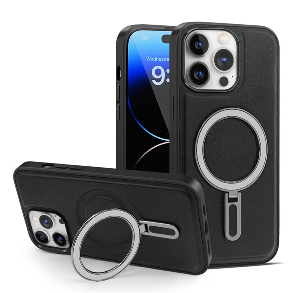 Housse cuir iPhone 12 Pro Max antichoc avec bague de support magnétique T1 - 8
