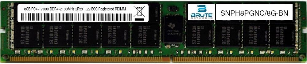 SNPH8PGNC/8G-BN - 8GB DDR4-2133Mhz 2Rx8 ECC Registered RDIMM (Compatible with OEM PN# SNPH8PGNC/8G)