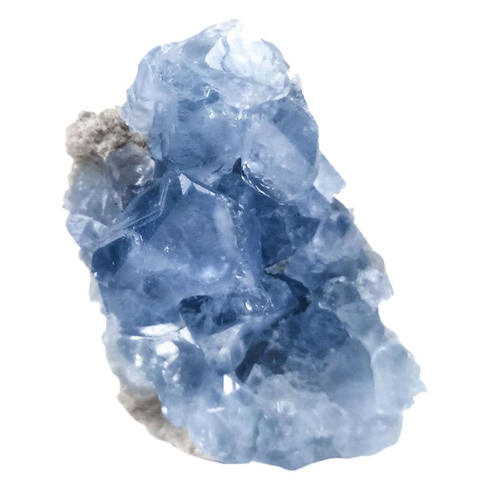 Piedra de celestita natural regalo para coleccionistas adorno mineral de mesa COHEALI