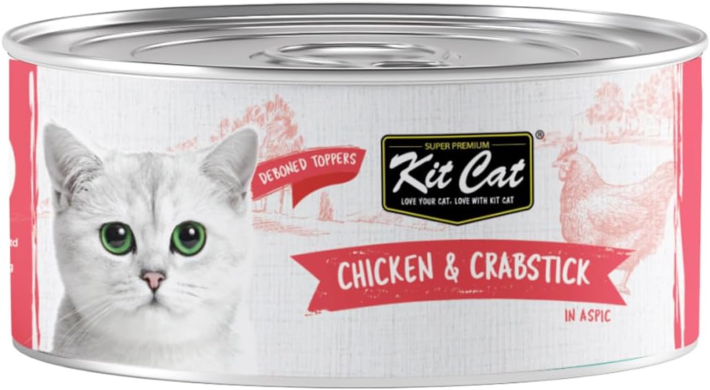 Kit Cat Deboned Chicken & Crabstick Toppers Canned Cat Food 80G