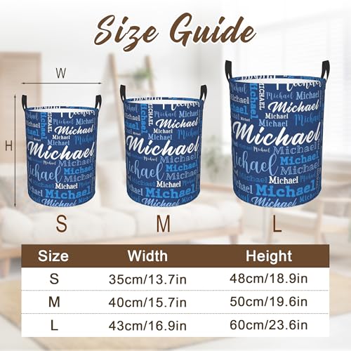 Image of Custom Name Laundry Hamper, Personalized Laundry Baskets with Name for Boys Girls Women Men, Customized Collapsible Dirty Clothes Hamper Easy Storage Gifts for Bedroom Bathroom Living Room