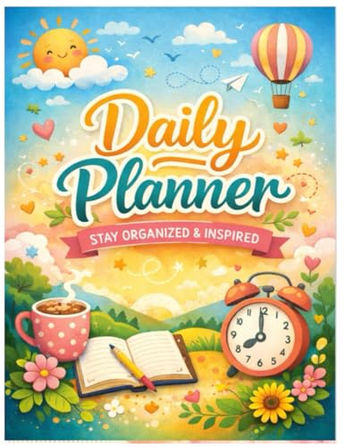 Daily Planner 2026 | Hourly Schedule, Goals, Priorities, Habit, Meal & Money Tracker | Productivity Planner for Men & Women: Org