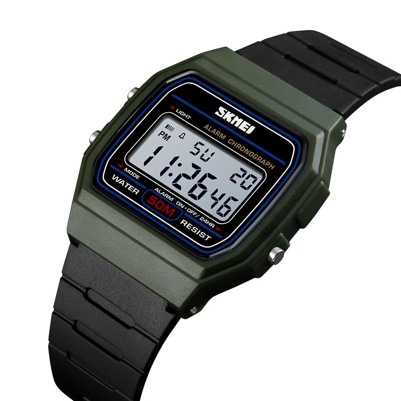 SKMEI Men's Military Digital Sports Watches Waterproof Womens Watches with Luminous Alarm Big Face for Outdoor2