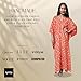 iynta Plus Size Kaftan Dresses for Women, Handmade Caftans for Women - Silk-Screened Oversized Dress, Beach Swimsuit Coverup, Maxi Dress, & Sundress for Vacation, Night Out - 55 in., Orange w/Pattern2