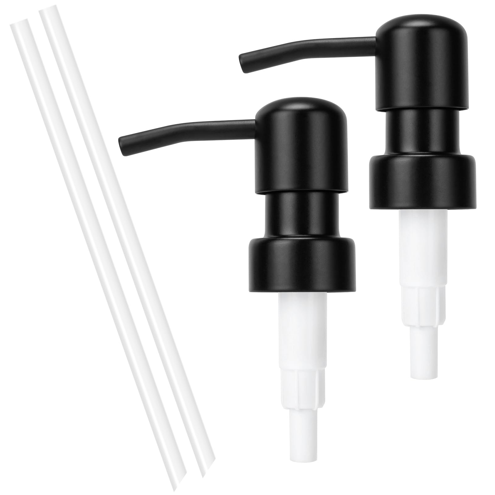 Photo 1 of 2 Pack Black Stainless Steel Soap Dispenser Pump Replacement Standard 28/400 Thread for Lotion Dish Soap Kitchen Bathroom