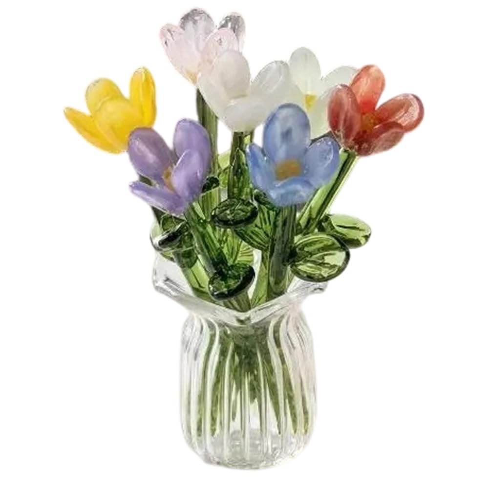 Hndhbfgrt Mini Colorful Glaze Plant Vase Model Figurines Room Decoration Gift Desktop Decor