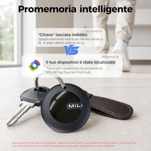 Miniatura 4 de Mili Mitag Duo Smart Tracker Pack De 4 Para Buscar De Apple Y Localizador De Google, Localizador De Llaves Compatible Con Ios Y Android, Ip67, Pila Cr2032 Reemplazable