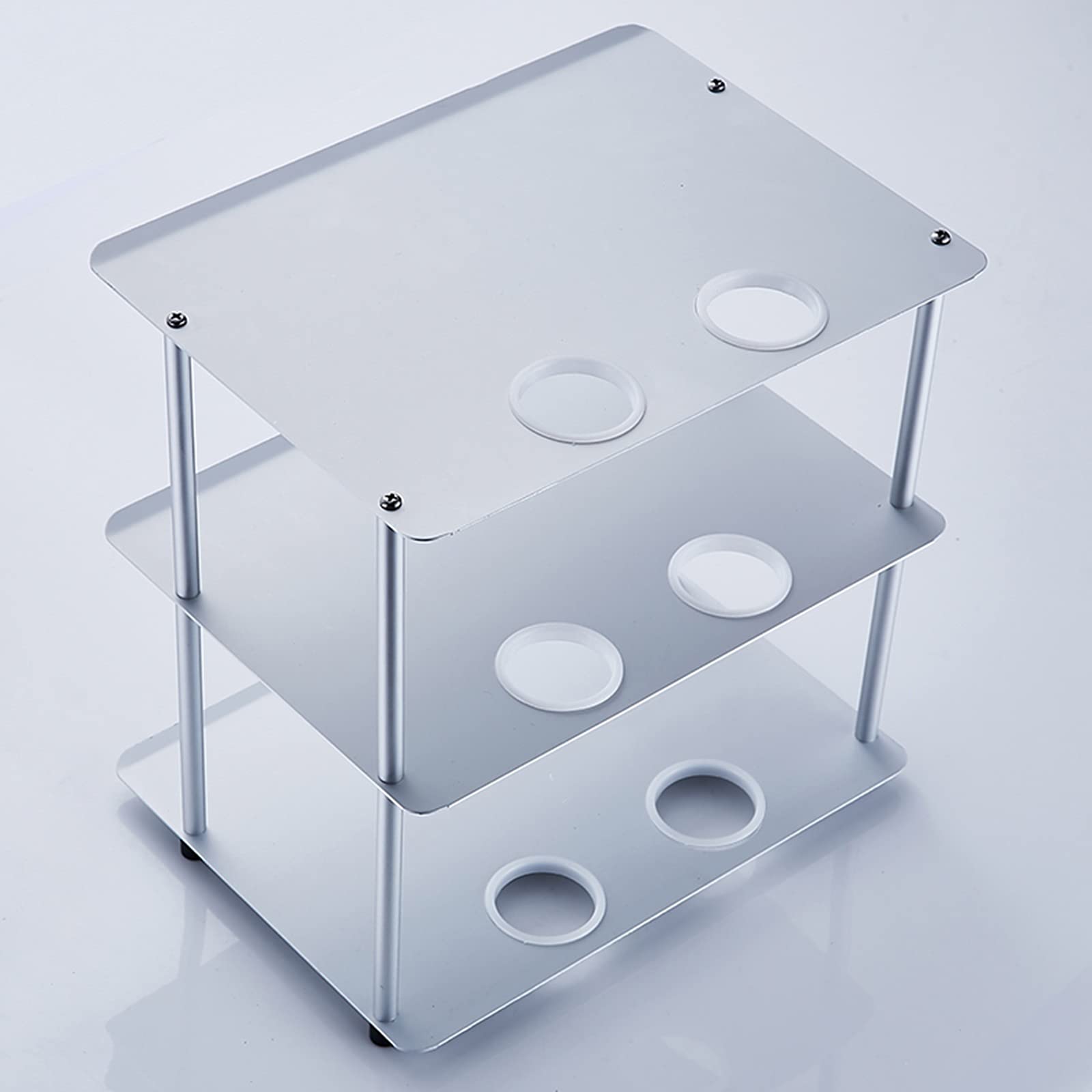 Stojak na biurko, regał na drukarkę, stojak na drukarkę, przestrzeń, aluminiowy stojak na drukarkę z miejscem do przechowywania, organizacja biura, stojak na książki, 3-poziomowy, metalowy organizer