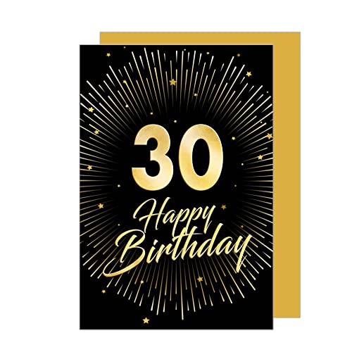 Edition Seidel Tarjeta de felicitación de 30 cumpleaños con sobre para hombre y mujer (GZ345-30 SW023)