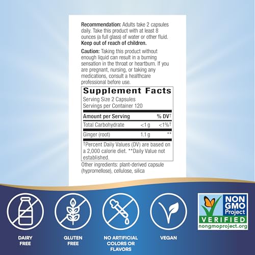 image for Nature's Way Ginger Root Capsules 550 mg per capsule, Digestive Comfor