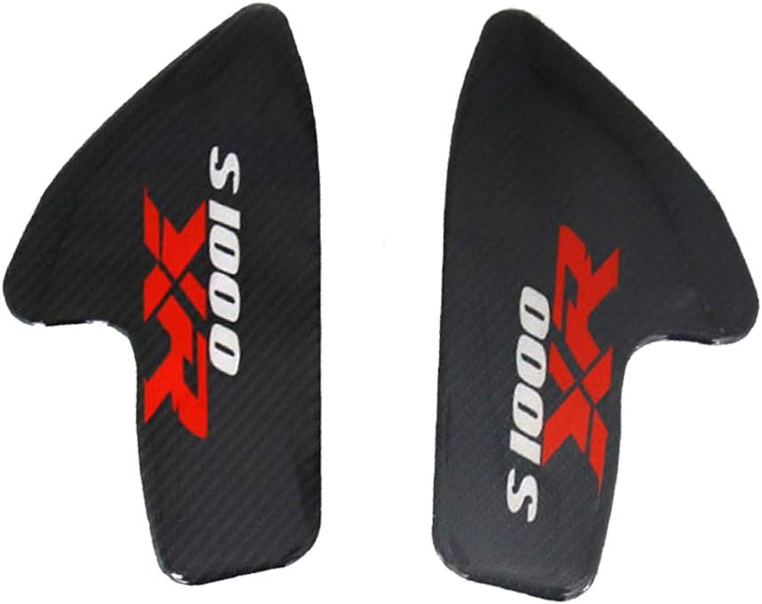 Motorcycle Carbon Fiber Tank Pad Sticker Oil Fuel Decal Tank Protector Emblem Compatible with BMW S1000XR (Side Pad, Red)