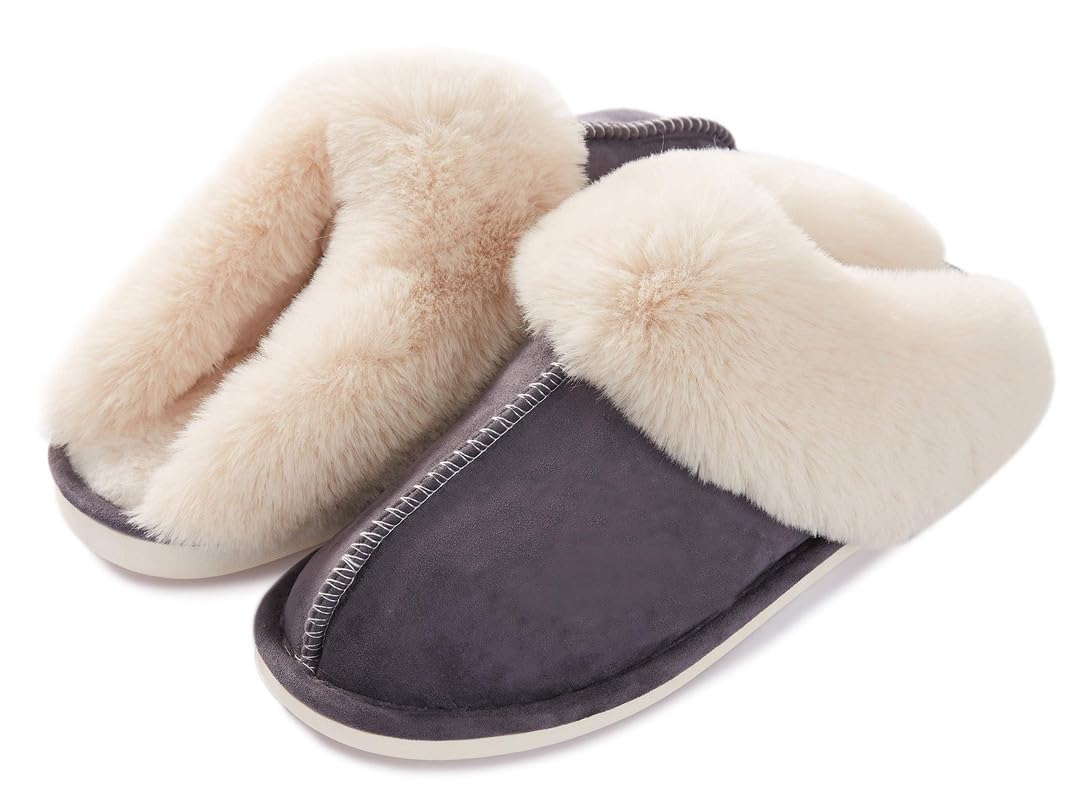 Misolin Pantofole Scamosciate da Donna Uomo Invernali Interne Ciabatte Casa Morbida Autunno Inverno Schiuma Memoria Pavimento Indoor Outdoor