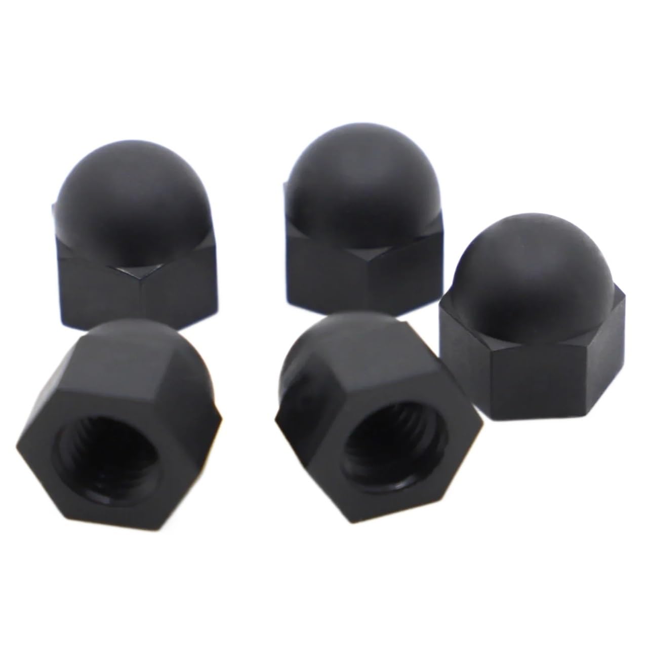 M3 M4 M5 M6 M8 M10 M12 Black Nylon Plastic Acorn Cap Nuts Dome Head Nut for Bolts Screws(M10 5pcs)