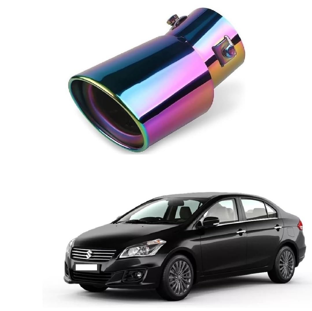 Stylish Car Show Exhaust Tube in Stainless Steel Colour Tube-Silencer Muffler Tip Pipe for Maruti Suzuki Nexa Ciaz Type-1-image-46