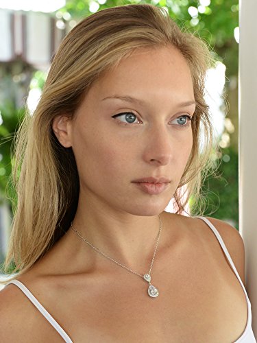Mariell Cubic Zirconia Crystal Teardrop Bridal Wedding Pendant Necklace, Jewelry for Brides, Bridesmaids2