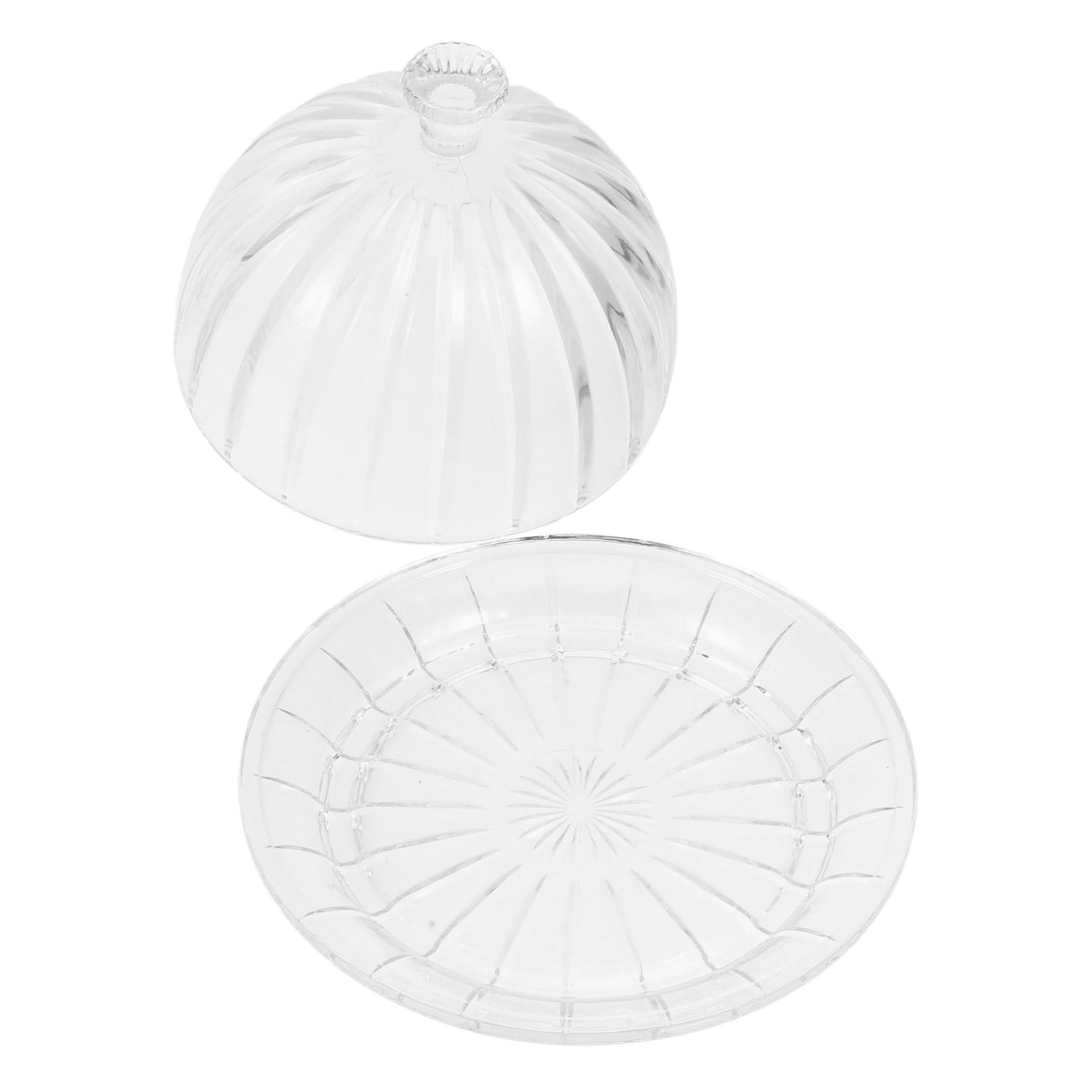 Mobestech Portatorte in Vetro con Coperchio Elegante per Dolci, Piatto da Dessert con Base Stabile e Design Raffinato, per Feste di Capodanno e Cene Formali