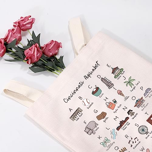 Bolso tote MEIKIUP con letras del alfabeto de Cincinnati, regalo de recuerdo de Cincinnati, Ohio miniatura 3