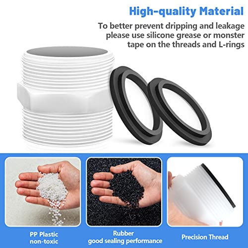 Pool Hose Adapter for Intex Above Ground Pools Pump Parts -1.5 Inch Pool Hose Connector for Intex & Coleman Pool Pump Hose Extender Connector with 2 Ring Gaskets