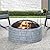 Sunjoy 26 in. Stone Fire Pit, Patio Outdoor Round Wood Burning Fire Pits for Outside with Spark Screen and Poker, Stone Gray