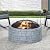 Sunjoy 26 in. Stone Fire Pit, Patio Outdoor Round Wood Burning Fire Pits for Outside with Spark Screen and Poker, Stone Gray