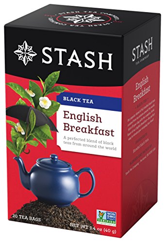 Stash Tea English Breakfast Black Tea 20 Count Tea Bags in Foil Pack of 6 Individual Black Tea Bags for Use in Teapots Mugs or Cups Brew Hot Tea or Iced Tea