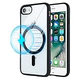 Lipvina iPhone7Plus/8Plus ケース Magsafe対応 米軍MIL規格クリア耐衝撃透明ヤレス充電対応 スマホケース 5.5インチ対応(黒)
