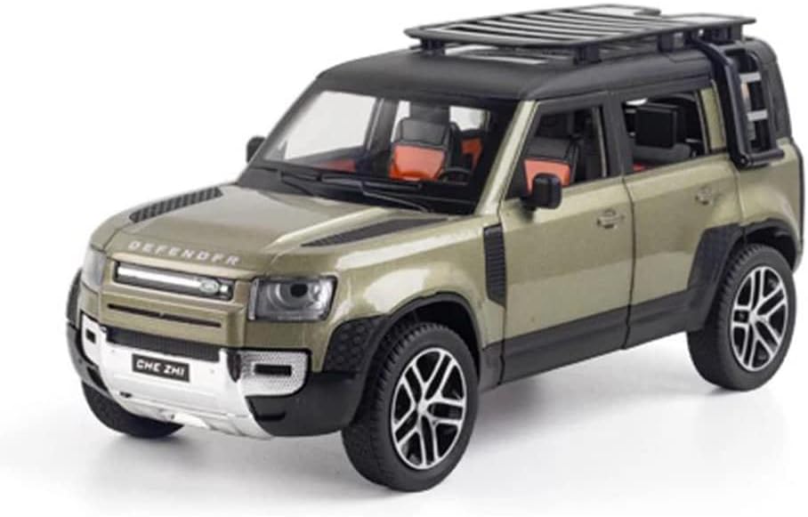 1:24 DIE CAST DEFENDER ALLOY CAR WITH LIGHT AND SOUND- GREEN