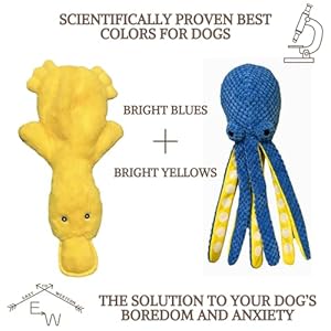 Duck and Octopus Dog Toy Set  Crinkle Squeaky Plush No Stuffing Interactive Calm Fun Cuddle Play  Large Medium Small Dogs and Puppy  Audible Stimulation  Bright Colors  Cucciolini Doodles Duck and octopus dog toy set  crinkle squeaky plush no stuffing interactive calm fun cuddle play  large medium small dogs and puppy  audible stimulation  bright colors   cucciolini doodles