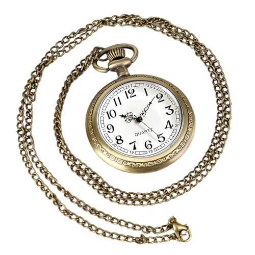 Image of Vintage Quartz Pocket Watches for Men with Chains, Analog Pocket Watch for Women, Gifts for Dad /Grandpa Gifts for Him for Birthday