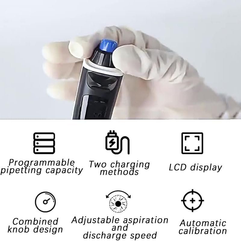 Remplisseuse De Pipettes Motorisée, Pipette À Volume Réglable, Plage De Volume De 0,5 À 1 000u, Distribution Facile De Liquides, pour La Recherche Scientifique, Biologie, Chimie
