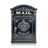 Linton Arts Vintage Mailboxes for Outside, Large Cast Aluminum Locking Mailbox,...