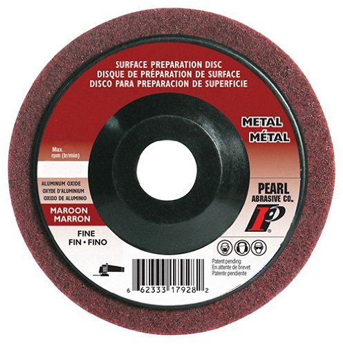 Pearl Abrasive 4-1/2" x 7/8" Aluminum Oxide Fine Grit Surface Preparation Wheel (Pack of 10, Maroon, Compatible with Angle Grinder)