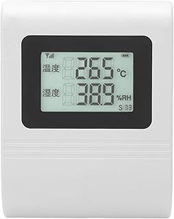 Temperature Humidity Transmitter, DC 12V Wall Mounted Temperature Humidity Sensor Digital Display Transmitter for Warehouse Use, Home, Bedroom(RS485)
