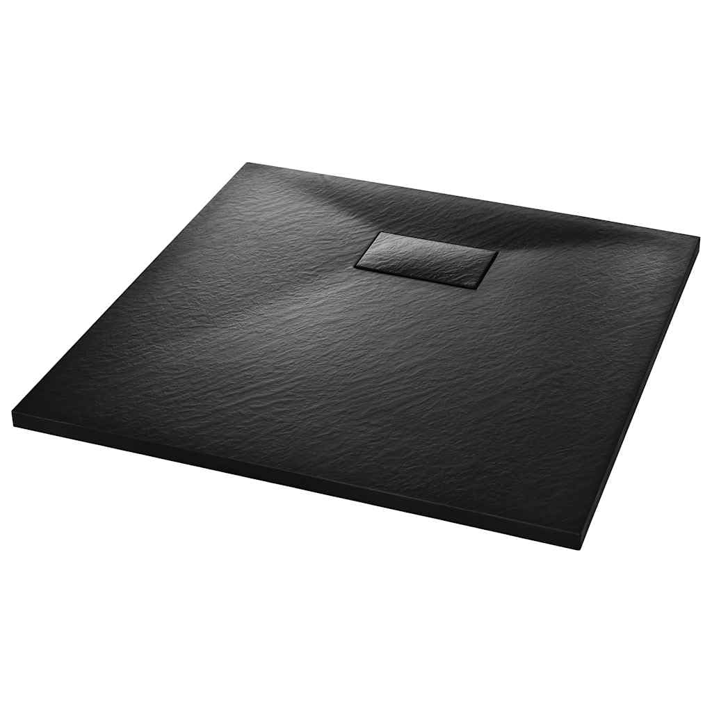 SMC - Plato de ducha (90 x 90 cm, superficie de pizarra), color negro