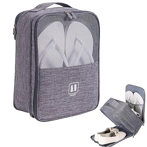 1 Pieza Bolsa de Zapatos de Viaje, Organizador de Maleta, Bolsas de Zapato Portátiles, Antipolvo, Impermeable, Multifunción, Bolsa de Almacenamiento de Zapatos, para Uso Diario de Viajes, Gris