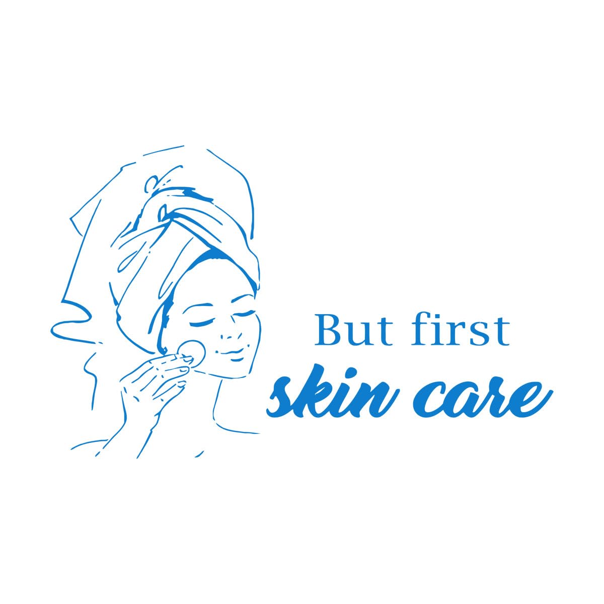 Vinyl Wall Stickers Spa Salon Facial Treatment Skin Care Beauty Salon Bath 48x75.9cm Art Decoration Large Blue — image 1