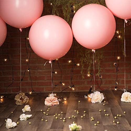 Miniatura 4 de Globos de 36 pulgadas, 5 globos grandes de látex redondos de color rosa claro, globos gigantes de color rosa claro para cumpleaños, bodas, baby
