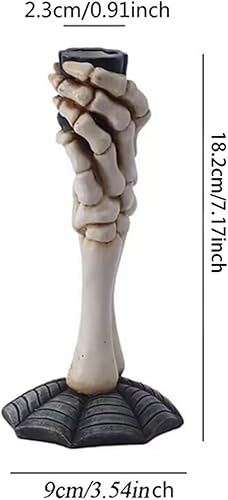 Miniatura 7 de Portavelas de pilar para decoración de Halloween, portavelas de mano de calavera, esqueleto gótico, bruja, candelabros de mano, decoración del hogar