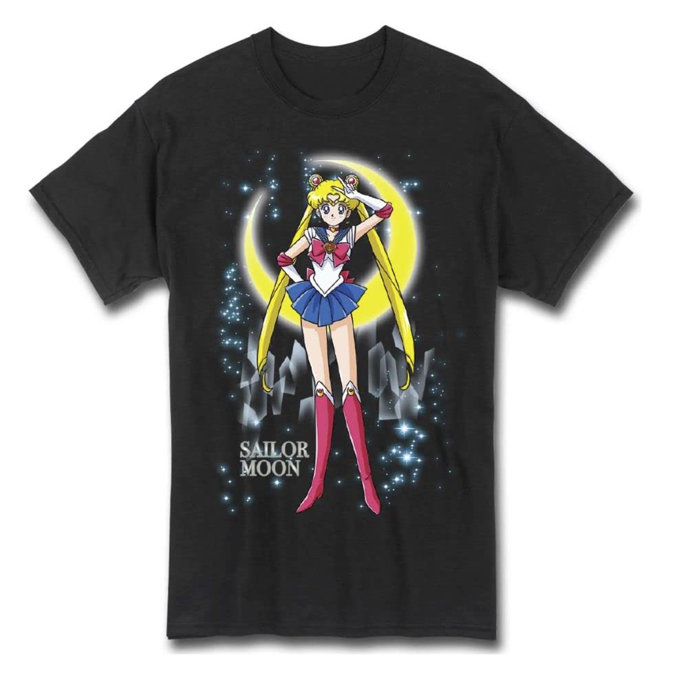 Great Eastern Entertainment Sailor Moon Stars Men's Eternal Sailor Moon T-Shirt, Black, Small