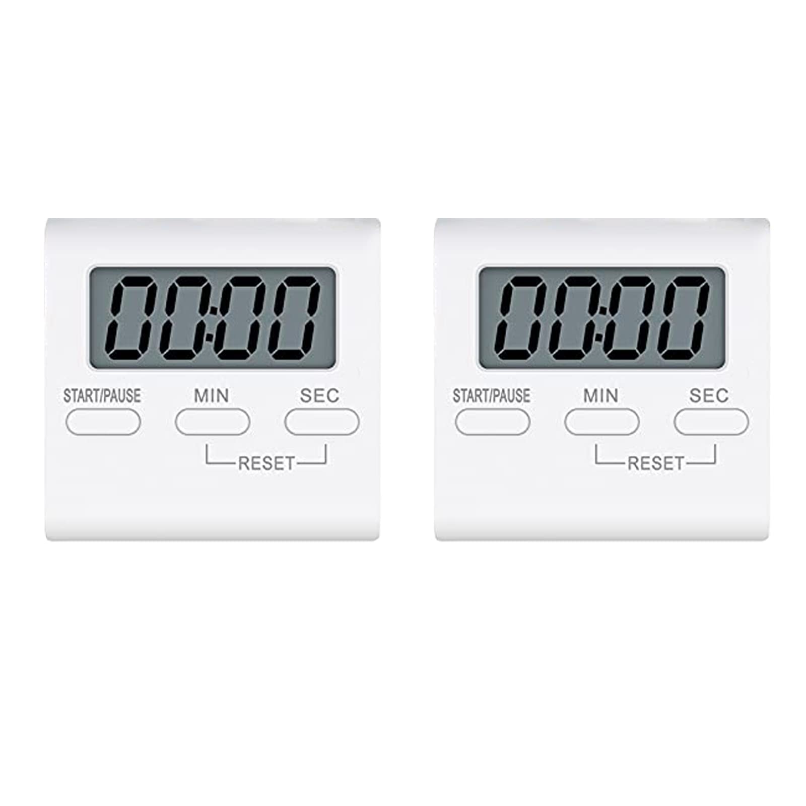 Wangcl White 2 Pack Big Digital Kitchen Timers Magnetic Countdown Timer With Loud Alarm For Cooking Classroom Teachers