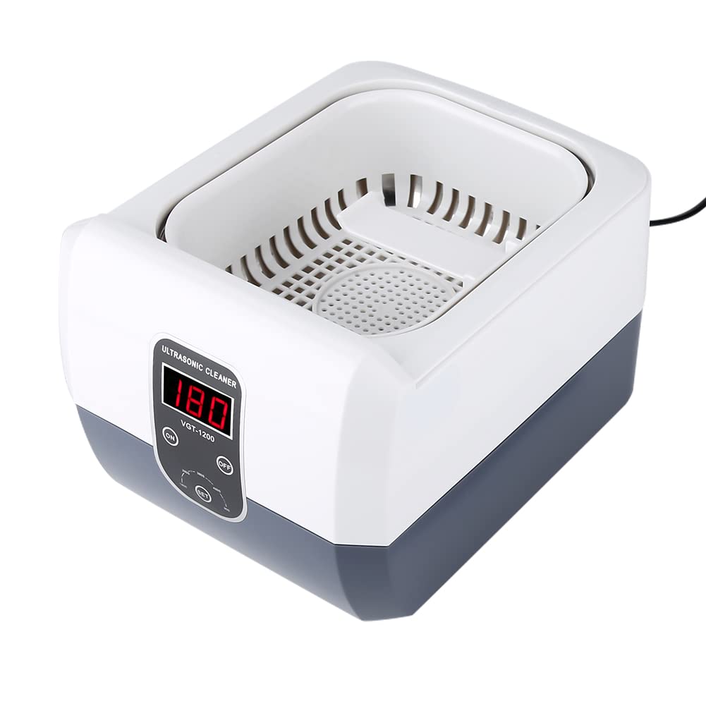 YWBL-WH VGT-1200 Myjka Ultradźwiękowa 1,3 L Cyfrowa Maszyna do Czyszczenia Ultradźwiękowego o Mocy 60 W Zbiornik ze Stali Nierdzewnej 304 na Okulary Biżuteria Zegarek Protezy (Norma europejska AC200