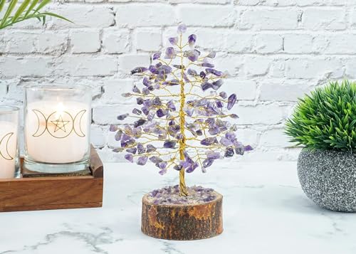 Image of ZAICUS Amethyst Crystal Tree of Life Feng Shui Money Tree 7-8 Inch