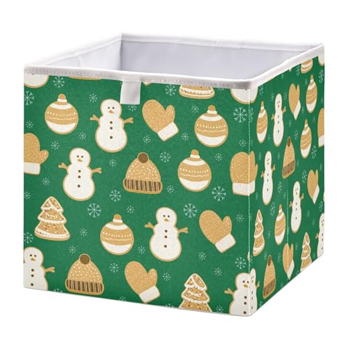 Ewusp Scatola portaoggetti a forma di omino di pan di zenzero, 28 x 28 cm, pieghevole, per armadio, cestino per giocattoli per cani, cestino per bambini, per cameretta dei bambini, camera da letto