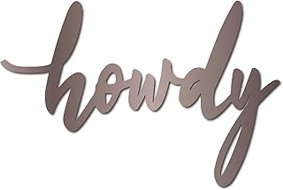 CREATCABIN Wooden Letters Cutout Signs Laser Cut Wood Sign Howdy Wooden DIY Crafts Art Word Unfinished Basswood Slices Decorative Hanging for Wreath Blank Home Wall Door Bedroom 8x12Inch